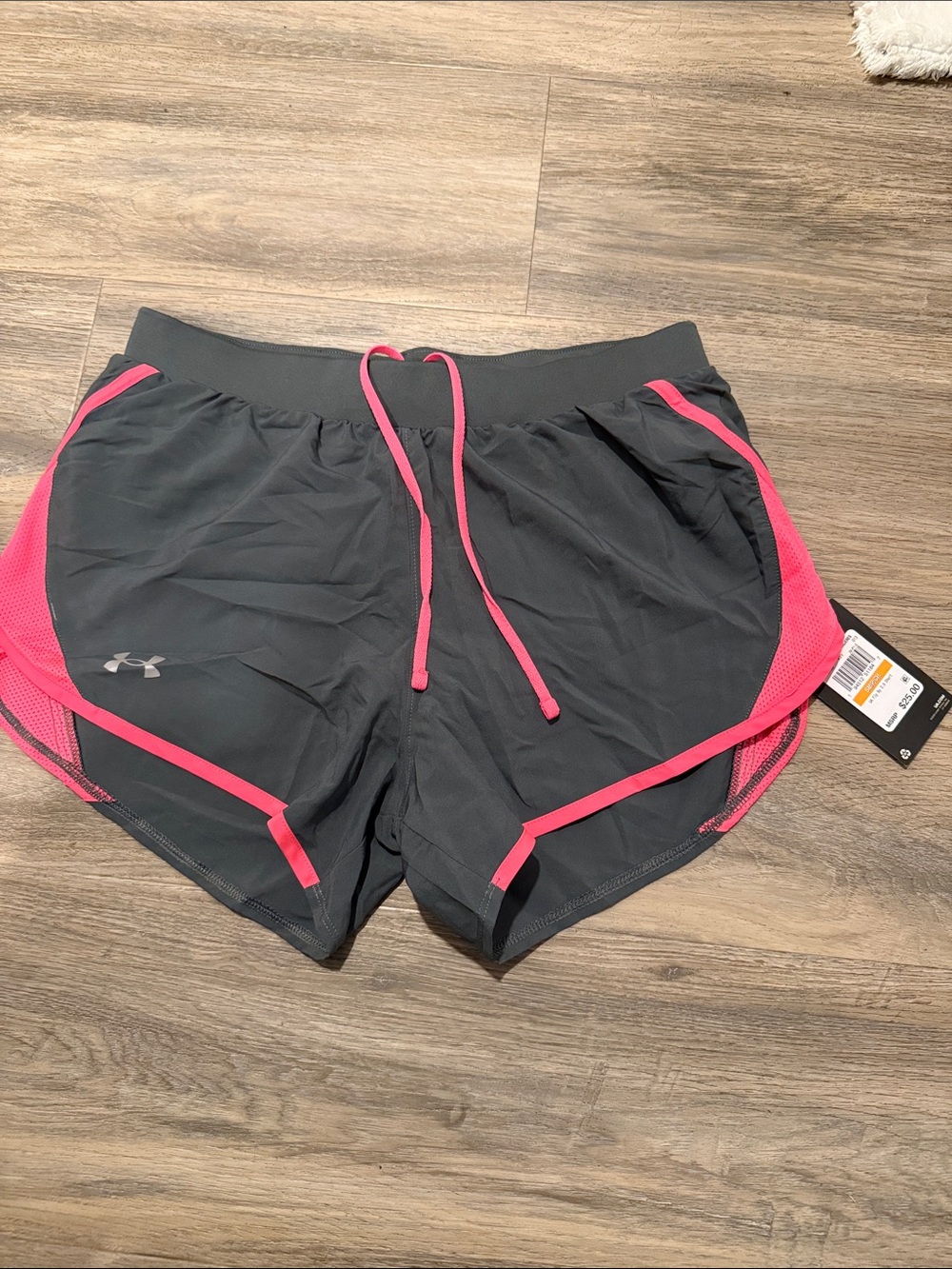 Under Armour Women’s Charcoal Gray & Hot Pink Athletic Shorts